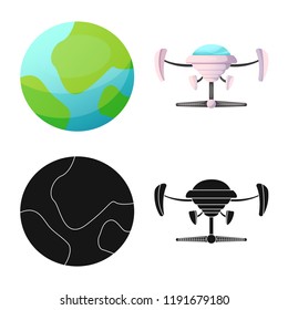 Vector illustration of mars and space icon. Collection of mars and planet stock vector illustration.