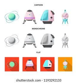 Vector illustration of mars and space icon. Collection of mars and planet stock symbol for web.