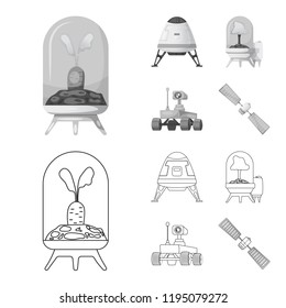 Vector illustration of mars and space icon. Collection of mars and planet stock symbol for web.