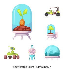 Vector illustration of mars and space icon. Collection of mars and planet stock vector illustration.