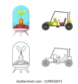 Vector illustration of mars and space icon. Set of mars and planet stock vector illustration.