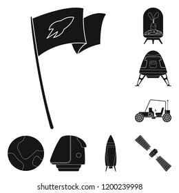Vector illustration of mars and space icon. Collection of mars and planet stock vector illustration.