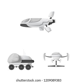 Vector illustration of mars and space icon. Set of mars and planet stock vector illustration.