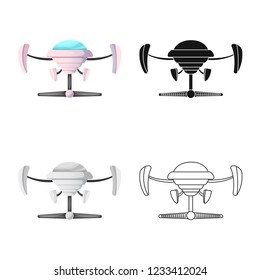Vector illustration of mars and space icon. Set of mars and planet stock vector illustration.