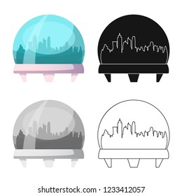 Vector illustration of mars and space icon. Set of mars and planet vector icon for stock.
