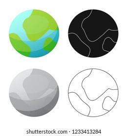 Vector illustration of mars and space icon. Collection of mars and planet vector icon for stock.
