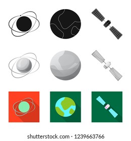 Vector illustration of mars and space icon. Collection of mars and planet stock vector illustration.