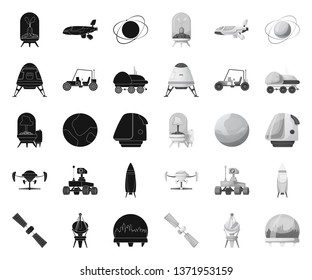 Vector illustration of mars and space icon. Set of mars and planet vector icon for stock.