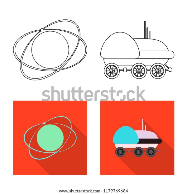 Vector illustration of mars and\
space icon. Collection of mars and planet stock symbol for\
web.
