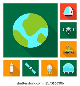 Vector illustration of mars and space logo. Set of mars and planet stock vector illustration.