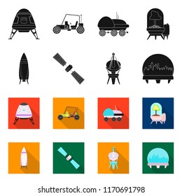 Vector illustration of mars and space logo. Collection of mars and planet vector icon for stock.