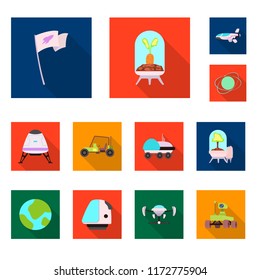 Vector illustration of mars and space logo. Collection of mars and planet vector icon for stock.
