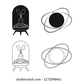 Vector illustration of mars and space logo. Set of mars and planet stock vector illustration.