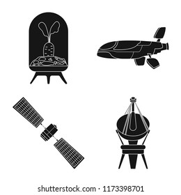 Vector illustration of mars and space logo. Set of mars and planet stock symbol for web.