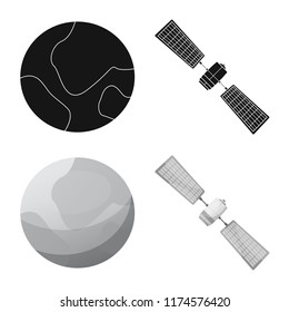 Vector illustration of mars and space logo. Collection of mars and planet vector icon for stock.