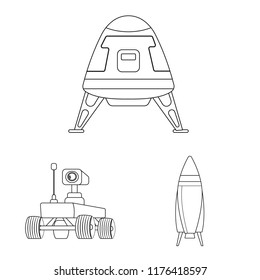 Vector illustration of mars and space logo. Collection of mars and planet stock vector illustration.