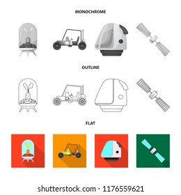 Vector illustration of mars and space logo. Set of mars and planet stock vector illustration.