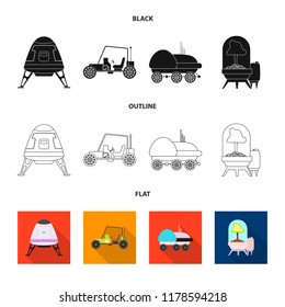 Vector illustration of mars and space logo. Collection of mars and planet stock vector illustration.