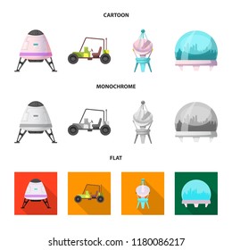 Vector illustration of mars and space logo. Collection of mars and planet vector icon for stock.