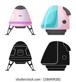 Vector illustration of mars and space logo. Set of mars and planet stock symbol for web.