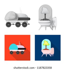 Vector illustration of mars and space logo. Set of mars and planet stock vector illustration.