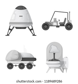 Vector illustration of mars and space logo. Set of mars and planet vector icon for stock.