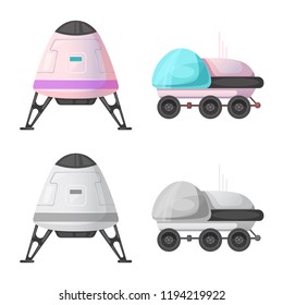 Vector illustration of mars and space logo. Collection of mars and planet stock symbol for web.