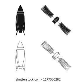 Vector illustration of mars and space logo. Collection of mars and planet stock symbol for web.