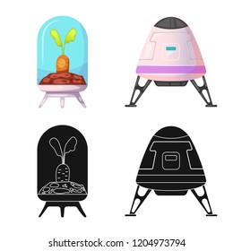 Vector illustration of mars and space logo. Collection of mars and planet vector icon for stock.