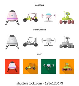 Vector illustration of mars and space logo. Collection of mars and planet vector icon for stock.