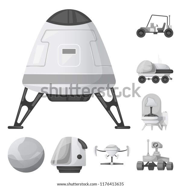 Vector illustration of mars\
and space logo. Collection of mars and planet stock vector\
illustration.