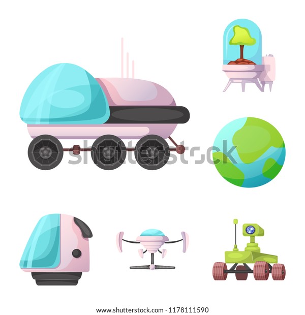 Vector illustration of mars and\
space logo. Set of mars and planet stock vector\
illustration.