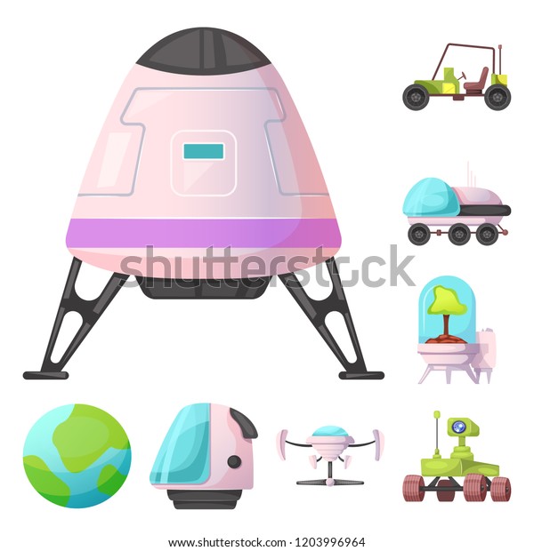 Vector illustration of mars and\
space logo. Collection of mars and planet vector icon for\
stock.