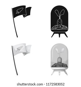 Vector illustration of mars and space sign. Set of mars and planet stock symbol for web.