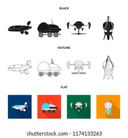 Vector illustration of mars and space sign. Collection of mars and planet vector icon for stock.