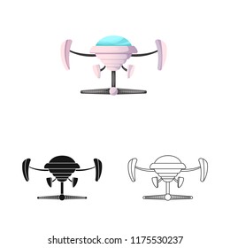 Vector illustration of mars and space sign. Set of mars and planet stock vector illustration.
