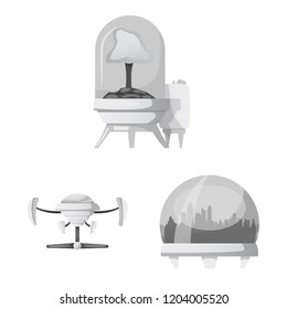Vector illustration of mars and space sign. Set of mars and planet vector icon for stock.
