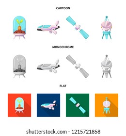 Vector illustration of mars and space sign. Set of mars and planet stock vector illustration.