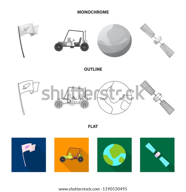 Vector illustration of mars\
and space sign. Collection of mars and planet stock vector\
illustration.