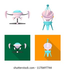 Vector illustration of mars and space symbol. Collection of mars and planet stock symbol for web.