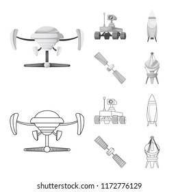 Vector illustration of mars and space symbol. Set of mars and planet stock vector illustration.