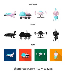 Vector illustration of mars and space symbol. Set of mars and planet stock symbol for web.