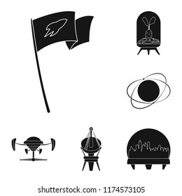Vector illustration of mars and space symbol. Collection of mars and planet stock vector illustration.