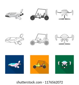 Vector illustration of mars and space symbol. Set of mars and planet stock symbol for web.