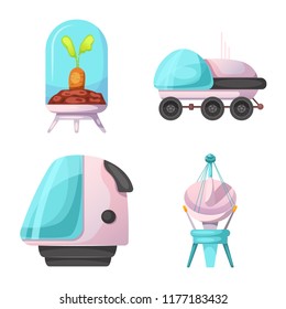 Vector illustration of mars and space symbol. Set of mars and planet stock symbol for web.
