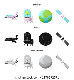 Vector illustration of mars and space symbol. Collection of mars and planet stock vector illustration.