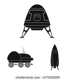 Vector illustration of mars and space symbol. Collection of mars and planet stock vector illustration.