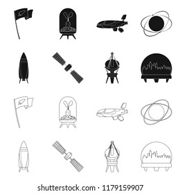 Vector illustration of mars and space symbol. Collection of mars and planet vector icon for stock.