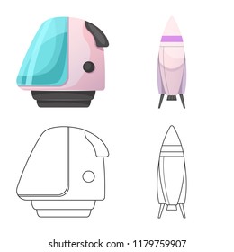Vector illustration of mars and space symbol. Set of mars and planet vector icon for stock.