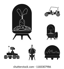 Vector illustration of mars and space symbol. Set of mars and planet vector icon for stock.